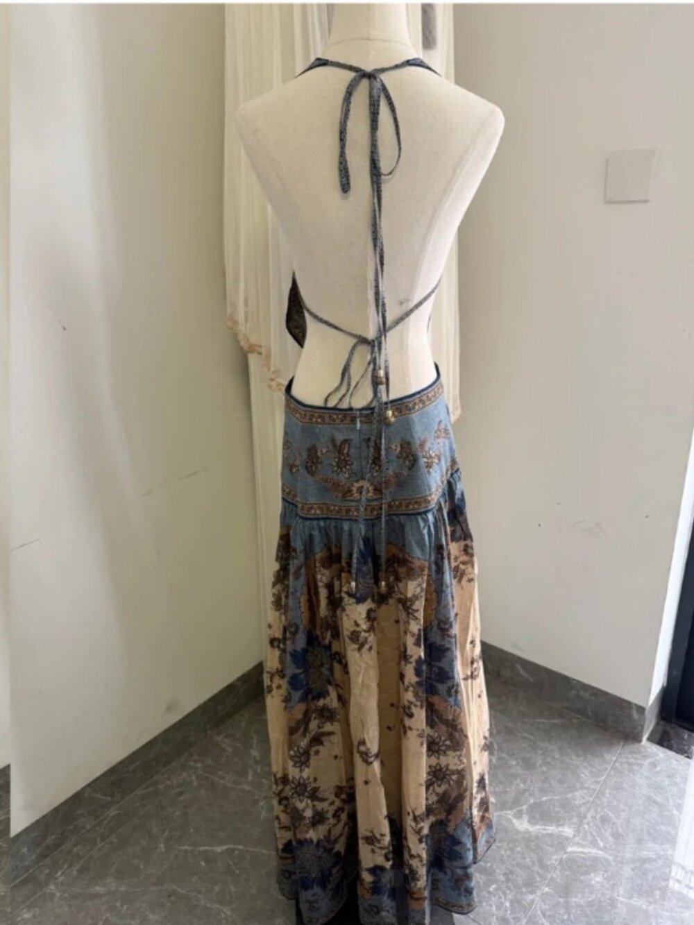 Zimmermann Women’s Ascension Plunge Halter printed cotton maxi dress - Picture 4 of 12